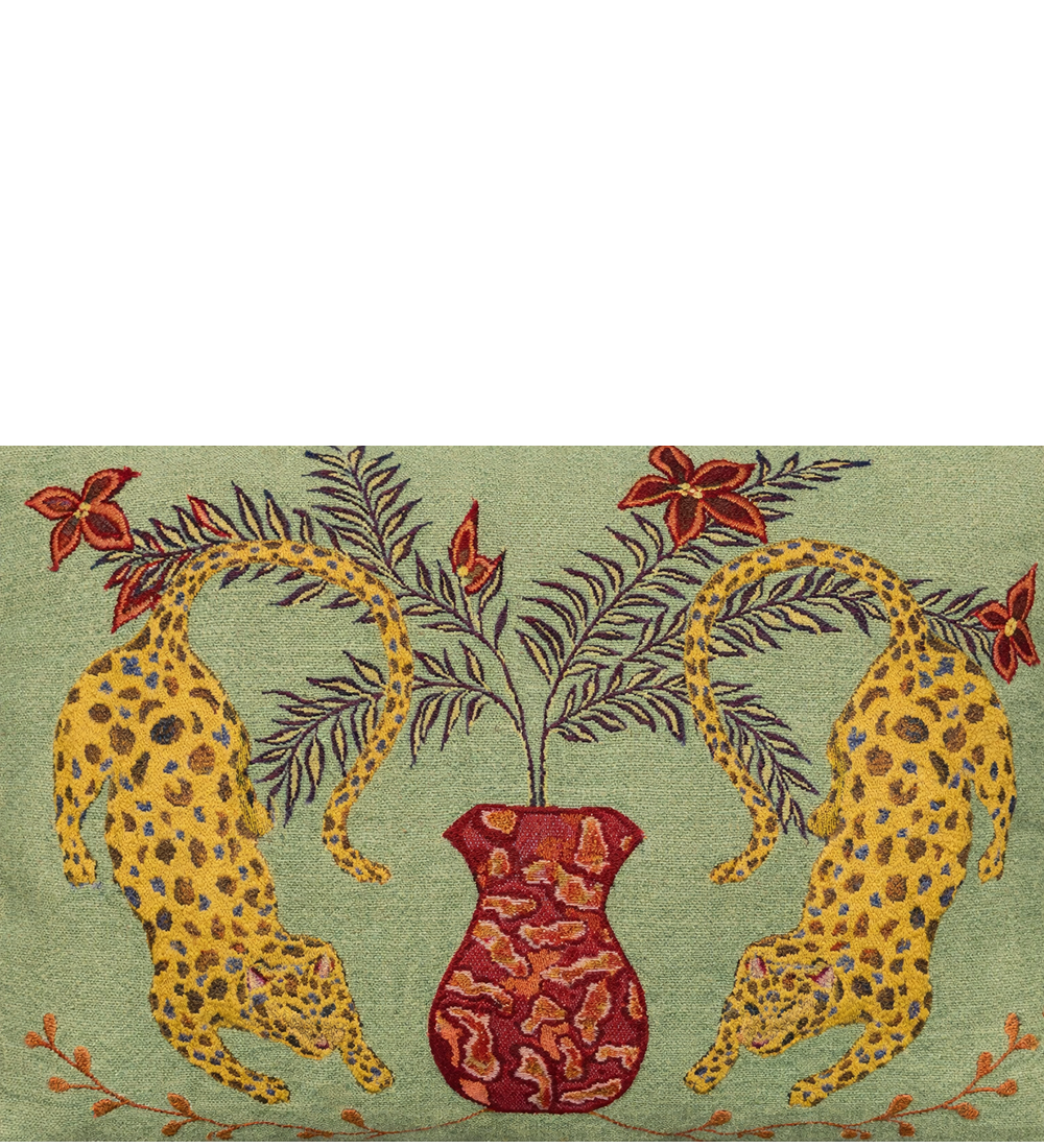 Zuri pude - grøn leopard
