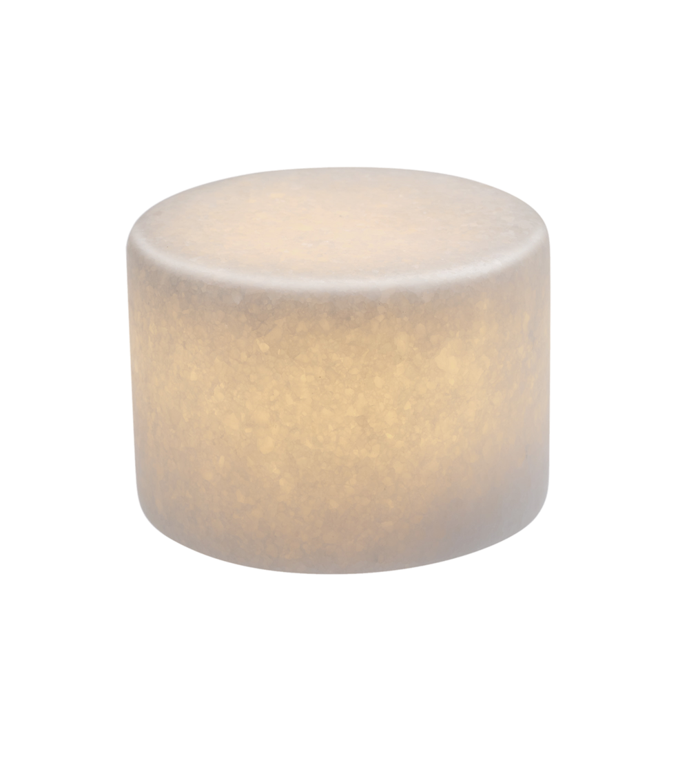 Glow stenlampe – Silke hvid mat marmor (Mellem)