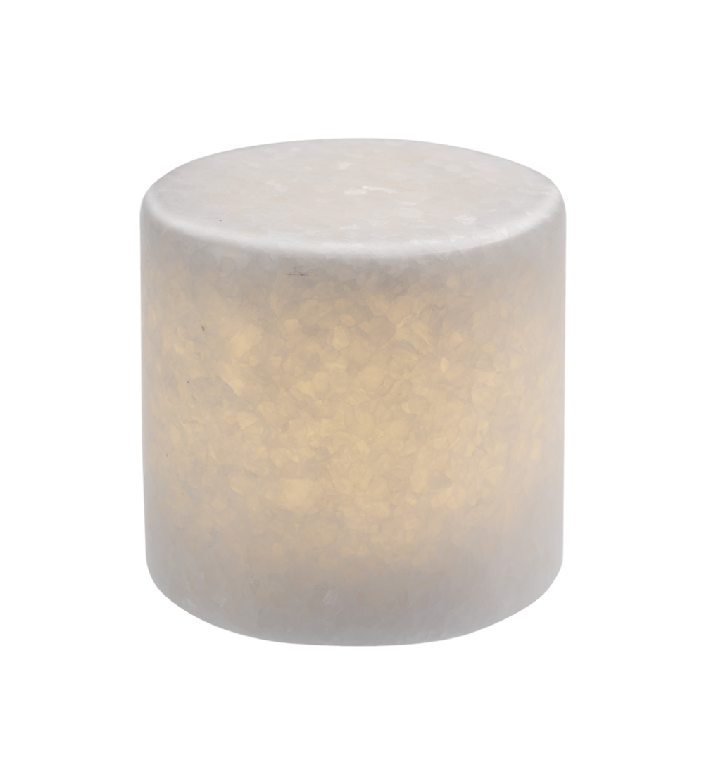Glow stenlampe – Silke hvid mat marmor (Stor)