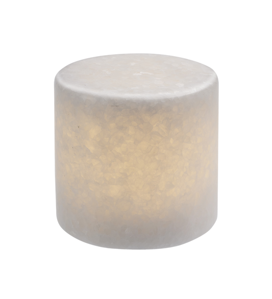 Glow stenlampe – Silke hvid mat marmor (Stor)