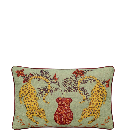 Zuri pude - grøn leopard