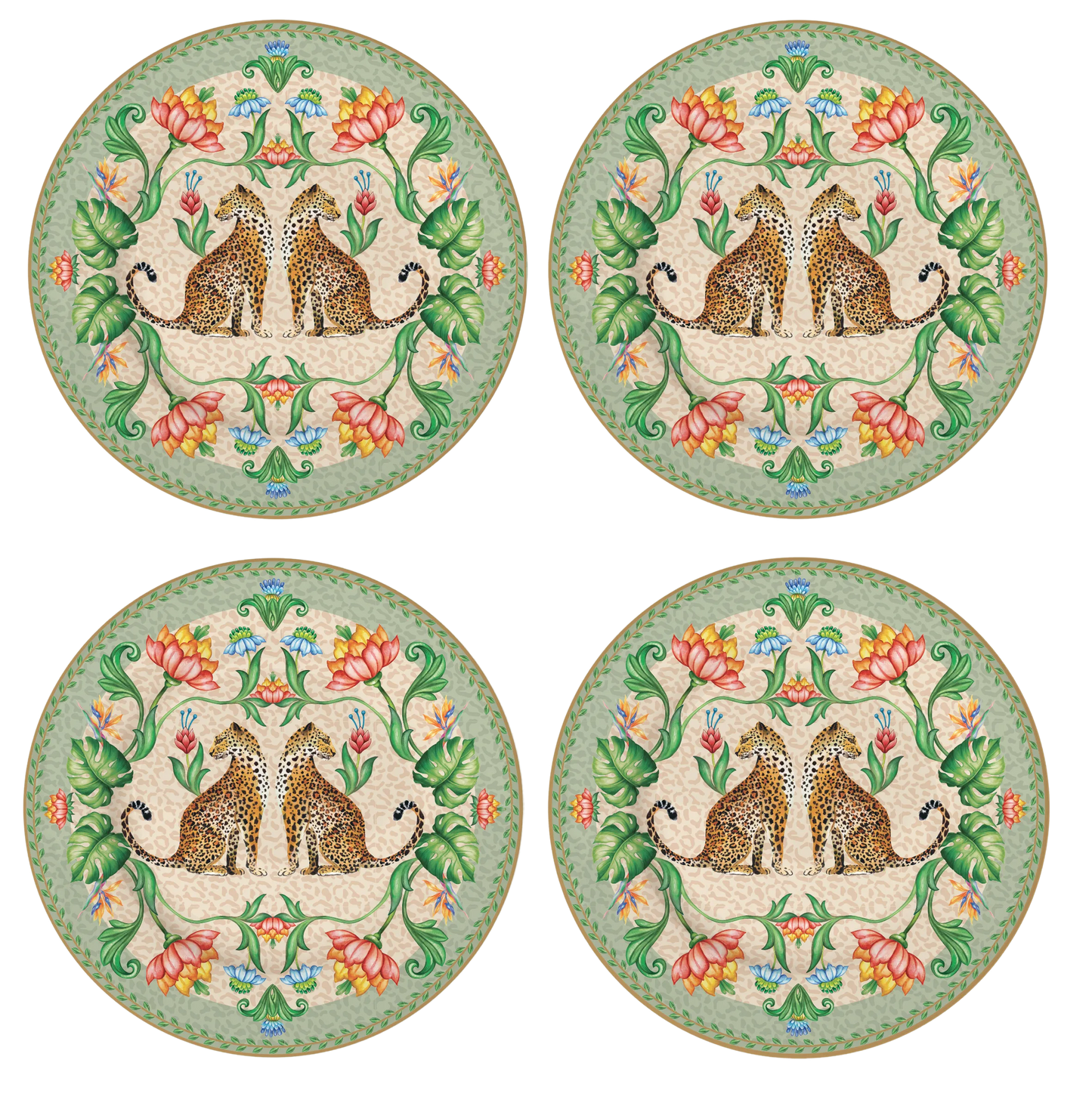 Jungle tallerken-sæt 19cm (4stk)