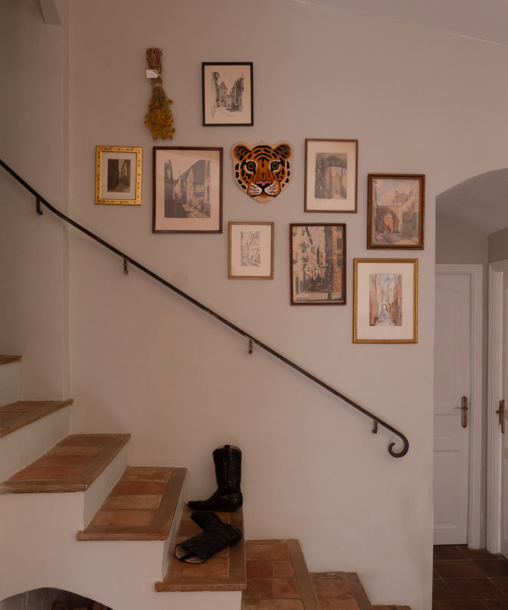Cloudy Tiger Head Tæppe