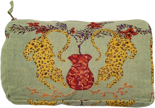 Zuri kosmetiktaske - grøn leopard