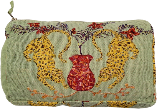Zuri kosmetiktaske - grøn leopard
