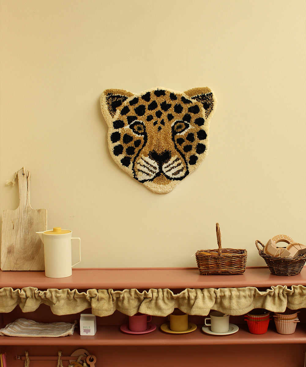 Loony Leopard Head Tæppe